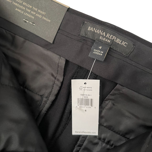 NWT Banana Republic Classic Sloan Black Ankle Pants Trousers - Size 4 - Picture 5 of 6